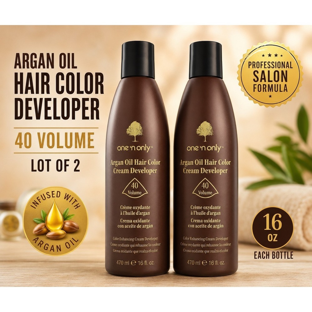One 'n Only Argan Oil Hair Color Enhancing Cream Developer 40 Volume 16oz X2